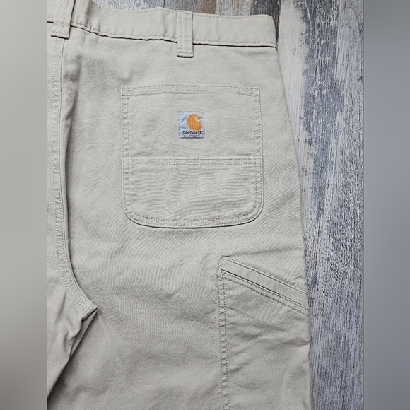 Carhartt BS2614-M Rugged Flex Relaxed Fit Canvas Work Short 40x10 NEW Khaki - Picture 4 of 8